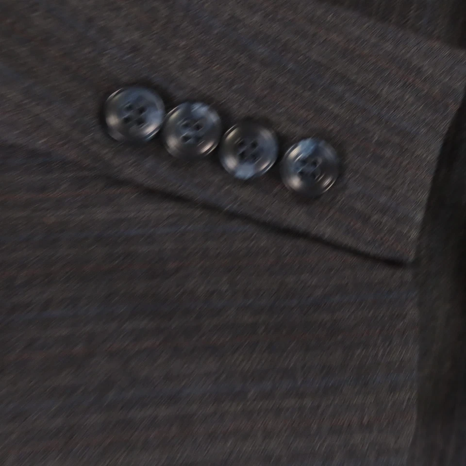 VTG Chalk Stripe Suit M Gray Heather 100% Wool Twill Worsted USA 40R 36x31 - Image 4 of 4