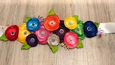 HANDMADE BRIDAL MATERNITY FORMAL WEAR SASH BELT BABY REVEAL RAINBOW FIESTA PINK