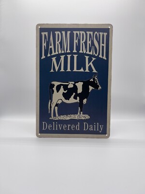 Blechschild Farm Fresh Milk 20x30cm Retro Nostalgie Vintage Reklame Geschenk
