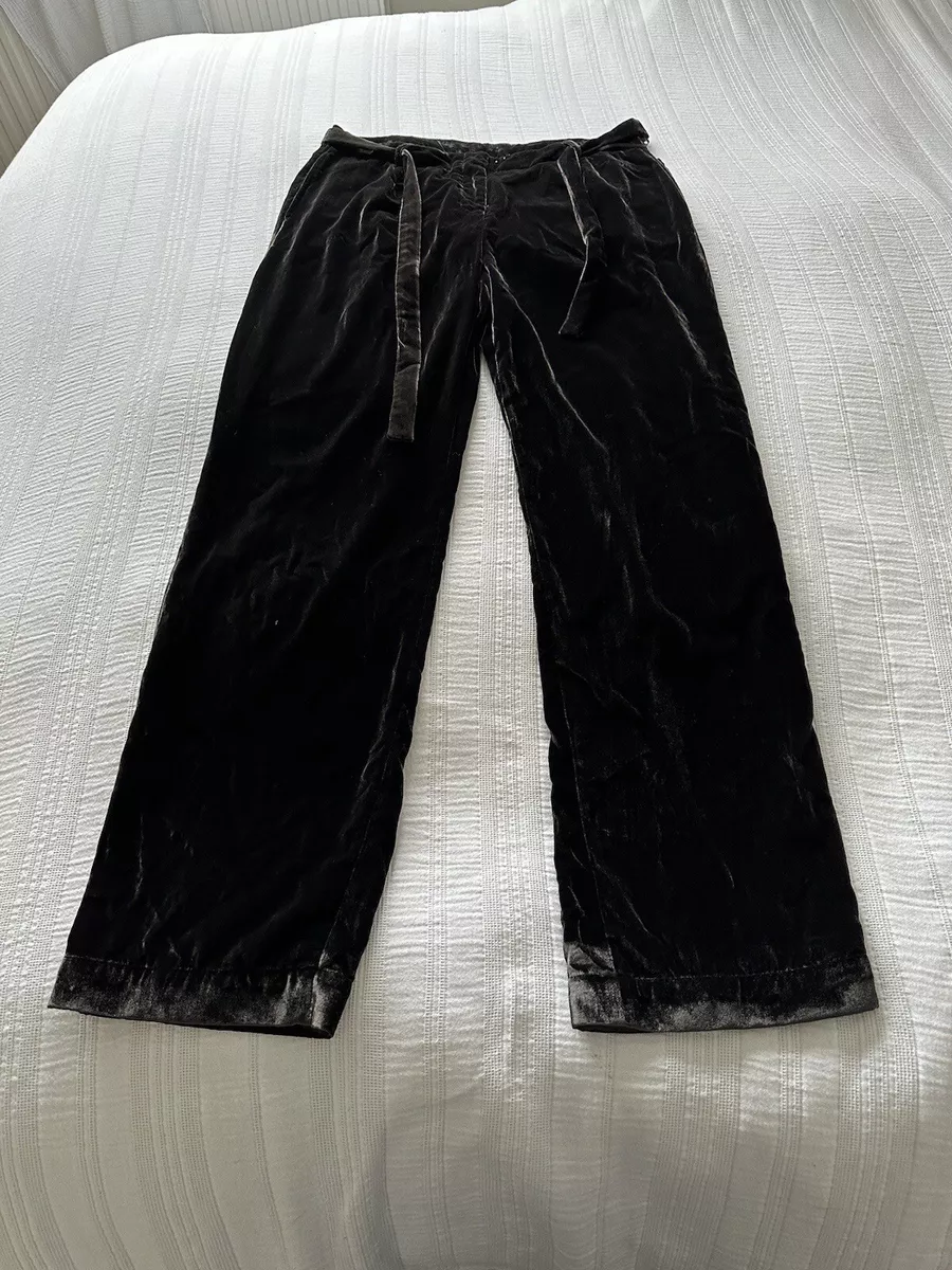 Second Female Mink Grey Velvet Wide Leg Trousers Size L UK 14 32L