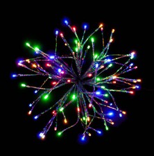 12" Hanging Starburst Twinkling Multi Colored with Silver Foil - Indoor or