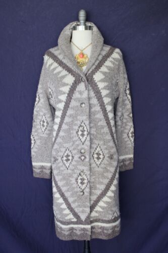 Ralph Lauren Polo RRL Wool Silk Hand Knit Aztec Southwestern cardigan sweater M - Picture 2 of 10