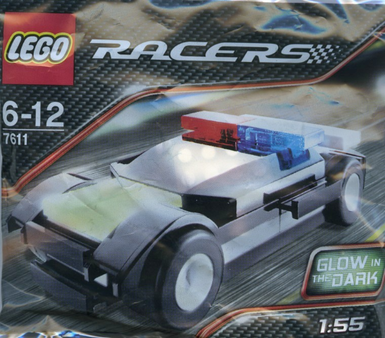 LEGO Racers: Police Car Glow In The Dark 7611. Small polybag set