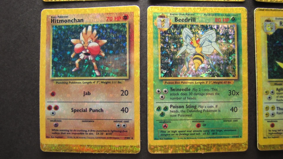 6 Pokemon Holo Prism Sticker Card Vintage Vending Machine Mewtwo Nidoking Raichu - Image 4 of 4