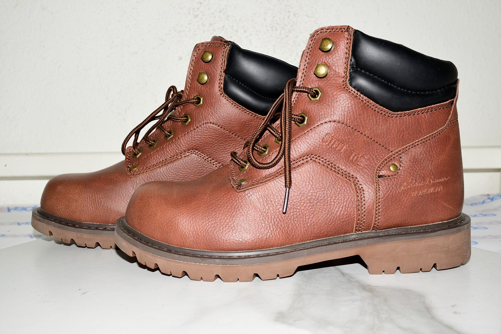 Eddie Bauer Medford Steel Toe Work Boots Men US 9.5M Gem