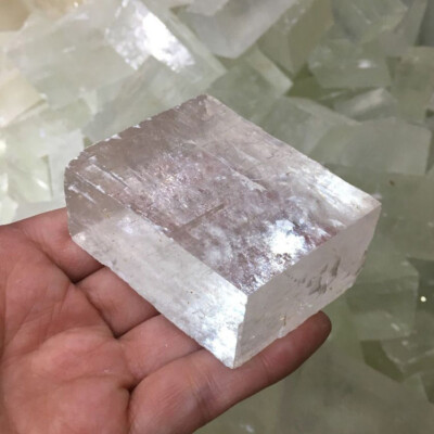 #ad 1 PC Natural Calcitee Raw Iceland Spar Optical Stones Clear Mineral Specimen $17.67