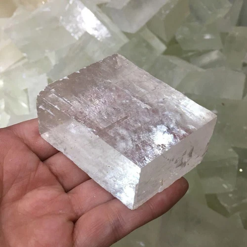 1 PC Natural Calcitee Raw Iceland Spar Optical Stones Clear Mineral Specimen