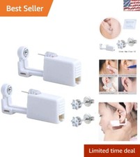 Self Ear Piercing Gun Kit - 2 Pack, Safe  Simple with Alcohol Swabs Included