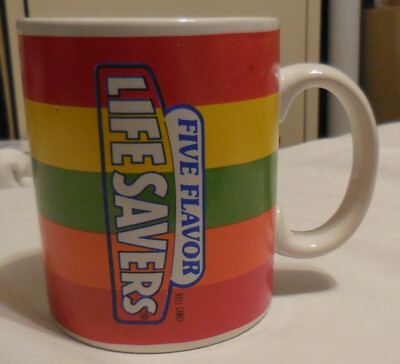 1 ad Five Flavor Lifesavers Roll Candy Coffee Mug Cup Teleflora Gift Nabisco VTG