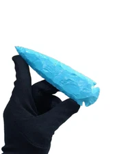 Turquoise Glass Spearhead 6" Large Arrowhead Crystal Healing Gemstone Crescent