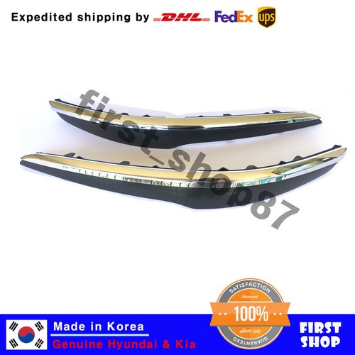 NEW OEM Front Bumper Moldings Chrome Left + Right 4p SET for Genesis Sedan 12-14 - Picture 5 of 9