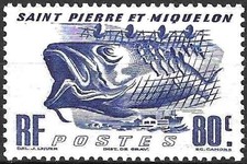 Timbre Poissons St Pierre (Colonies Fr.) 330 * - 86062FY
