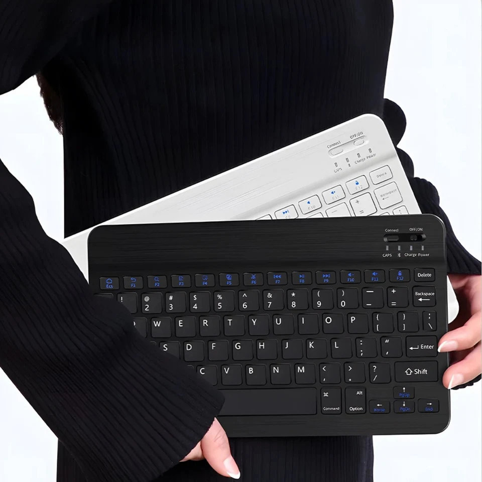 Clavier Sans Fil Bluetooth Français Azerty Android IOS Mini Tablette Universelle - Photo 3/4