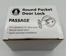 Stone Harbor Hardware Round Pocket Door Lock Privacy 2-3/8" Latch Antique Brass