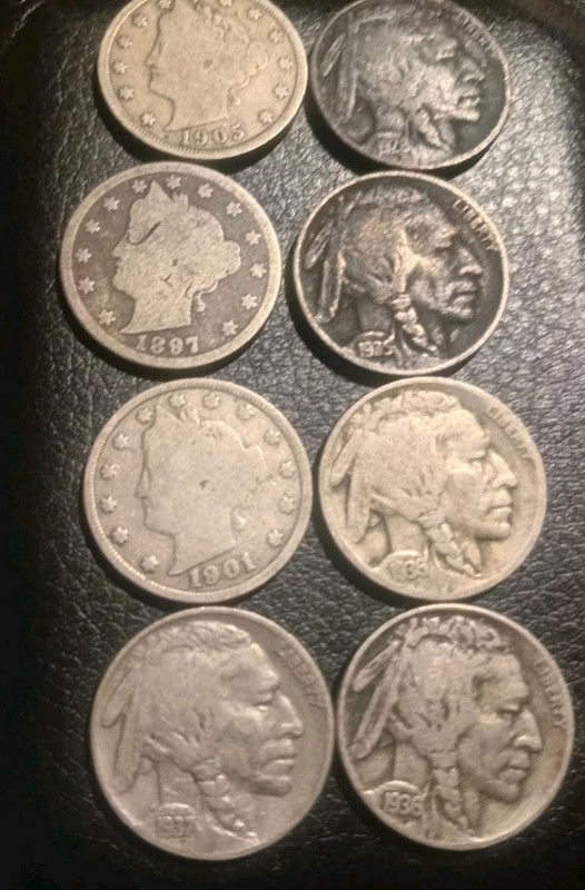 Liberty Head & Buffalo Head Nickels Coin Lot_1936D, 1936, 1901, 1897, 1928, 1905