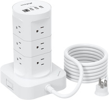 Surge Protector Power Strip Tower - 12 Widely Outlets with 4 USB Ports 1 USB C 