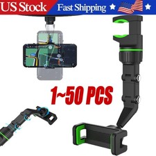 360 Car Rearview Mirror Rotation Adjustable Phone Holder Mount Multifunction LOT