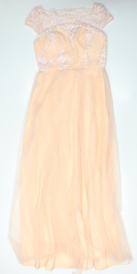 Chi Chi London Damen Beige A-Linie Kleid Größe 12