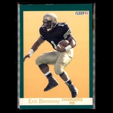 Eric Bieniemy Rookie #421 1991 Fleer San Diego Chargers Football Card NFL. rookie card picture