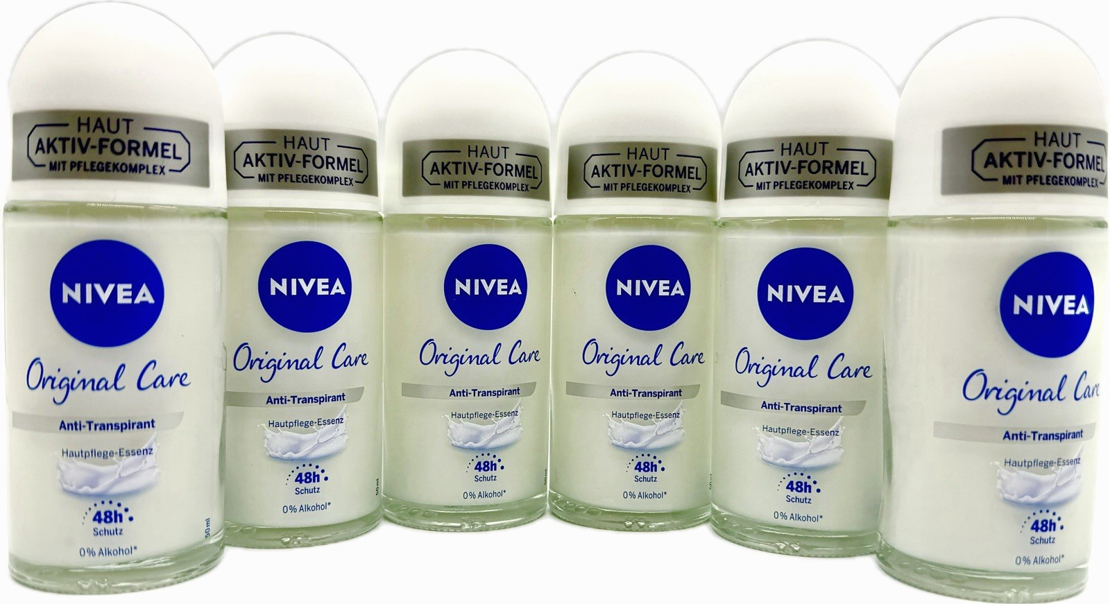 6x NIVEA Deo - Original Care - Deoroller - 48H Schutz - Antitranspirant 6x 50ml