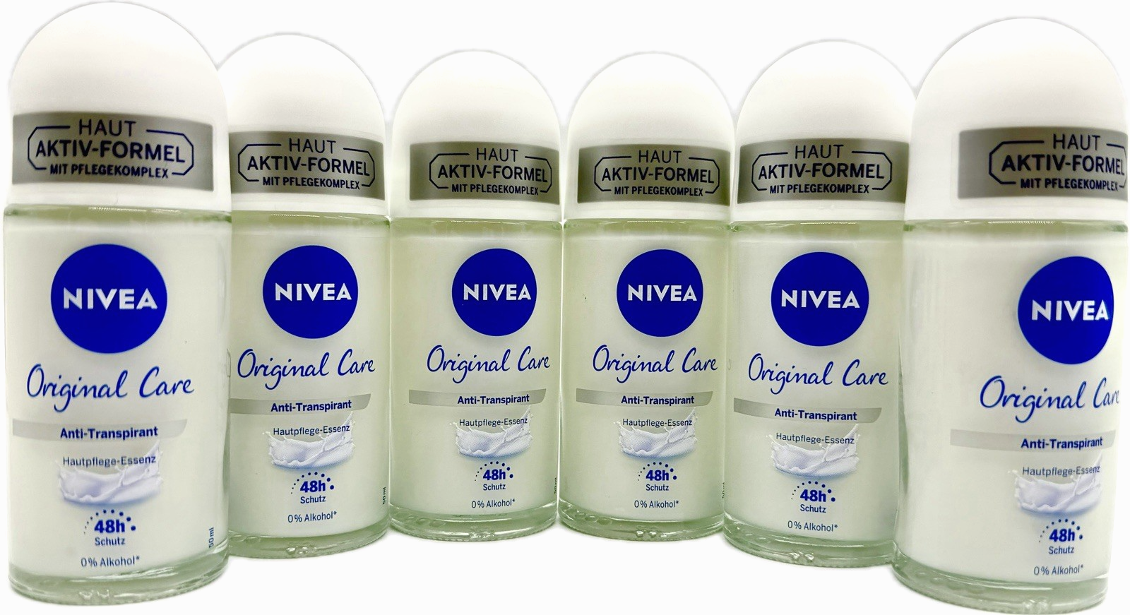 6x NIVEA Deo - Original Care - Deoroller - 48H Schutz - Antitranspirant 6x 50ml