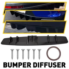 33" Rear Body Bumper Diffuser Shark 7 Fins Wing Spoiler Glossy Black For Audi
