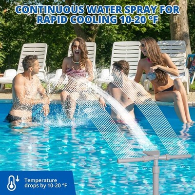 Pool Fountain for above and In-Ground Pools, Dual Spray Pool Waterfall Fountain