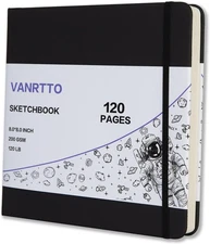 Hardcover Square Sketch Book, 120lb/200GSM Sketchbook Thick 8*8 INCH, white 