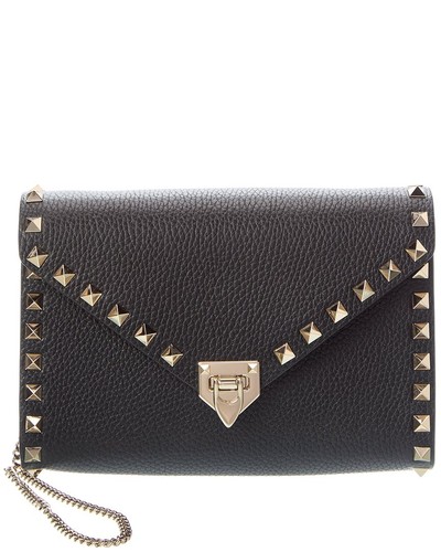 Valentino Rockstud Mini Grainy Leather Shoulder Bag Women's Black