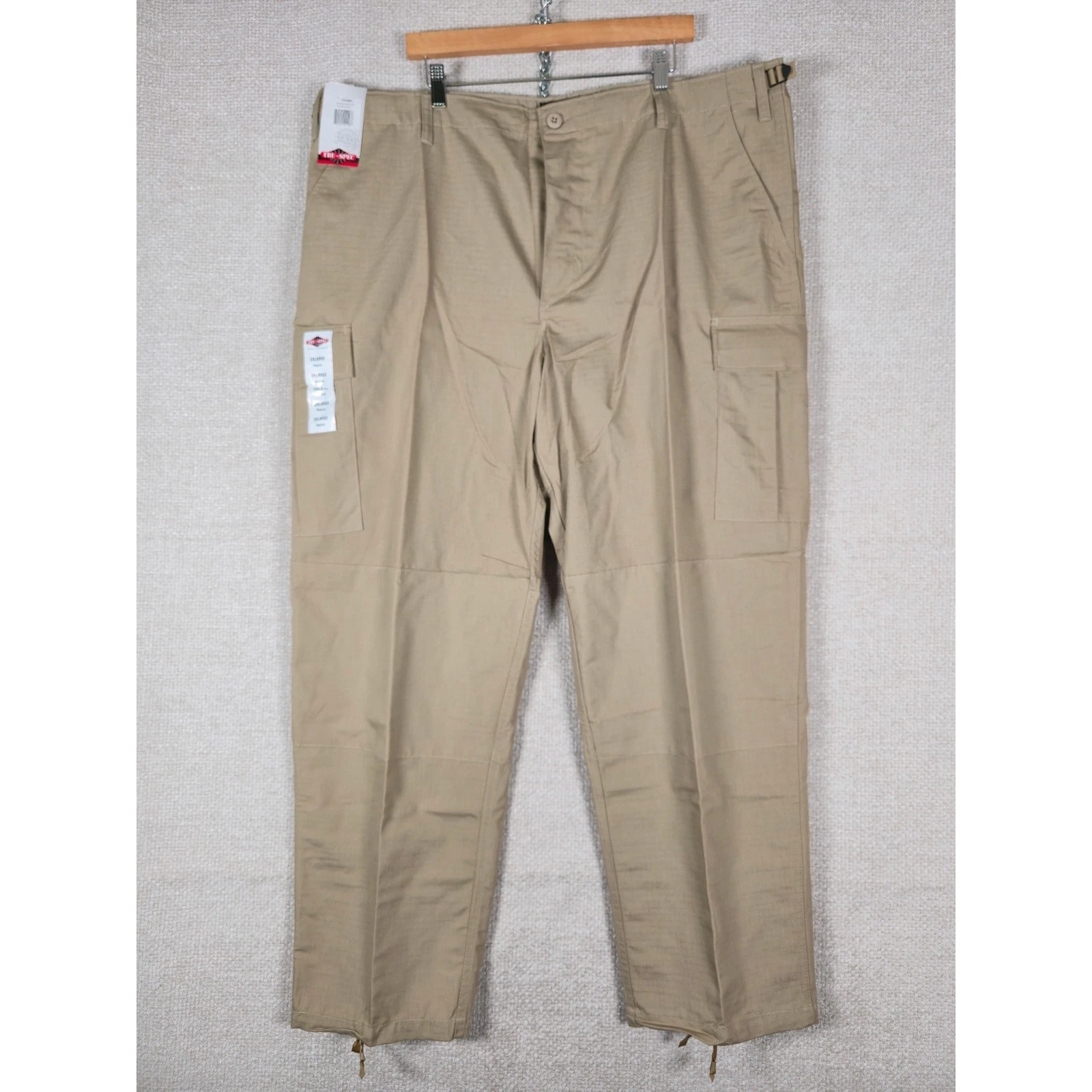 TRU-SPEC BDU Pants 2XL Regular Khaki Ripstop Tactical Cargo Military Mens NWT
