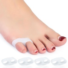 Zinyakon Two Hole Gel Small 12 Count (Pack of 1), White Pinky Toe Separator 