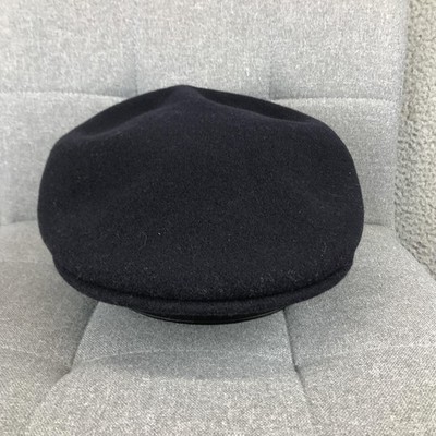 Kangol Hat Flat Cap Mens M Black Wool Kangol Cap Ivy Winter Casual Felt