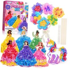 Poke Art Kits, Arts and Crafts for Kids 4-6, Pretty Pretty Princess Game, Pink