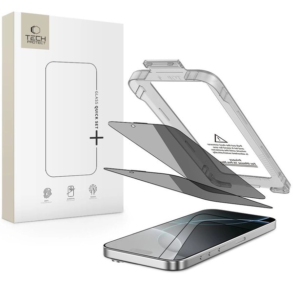 Tech-Protect Quick Set Spy+ Sichtschutzglas 2Er-Pack FüR Iphone 16 Pro Max-image