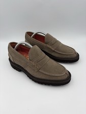 Tricker’s Eva Warm Grey Suede Penny Loafers UK 4.5 - Chunky – Made in England