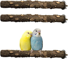 PINVNBY 3Pcs Bird Perches for Cage, Nature Wood Prickly Parrot Stand Toy Paw Gri