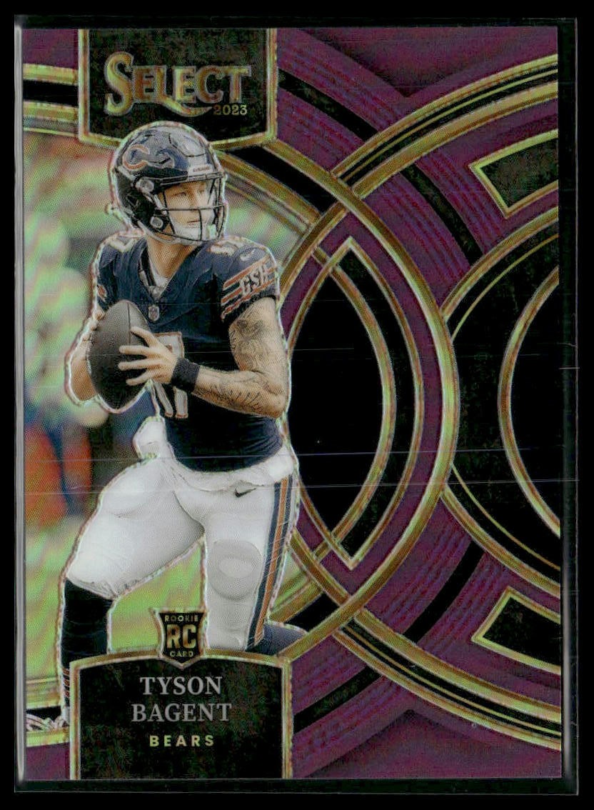 2023 Panini Select 123 Tyson Bagent Purple Prizm /75 Chicago Bears Rookie RC