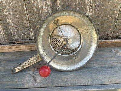 Vintage Moulin Legumes Food Mill #2 Made in France Aluminum w/ Red Knob