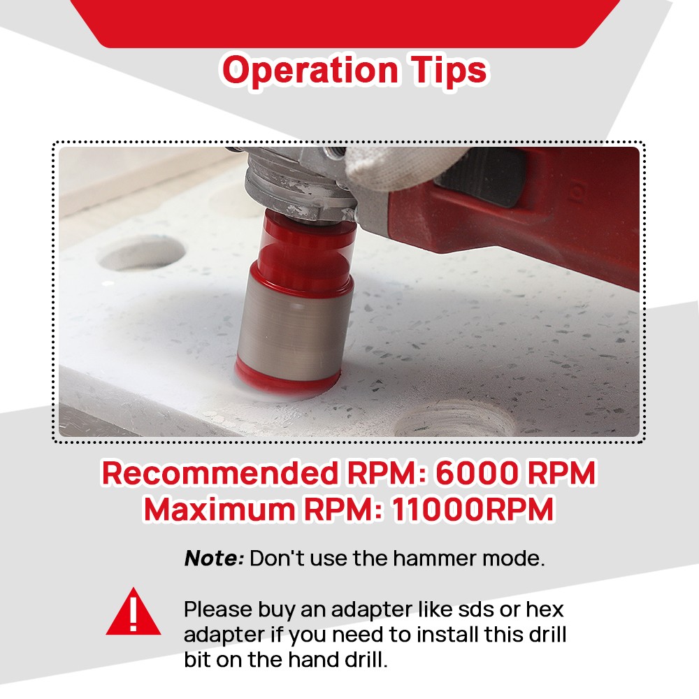 1''/25mm Diamond Milling Drilling Bit M14 Hole Saw Porcelain Tile Angle Grinder