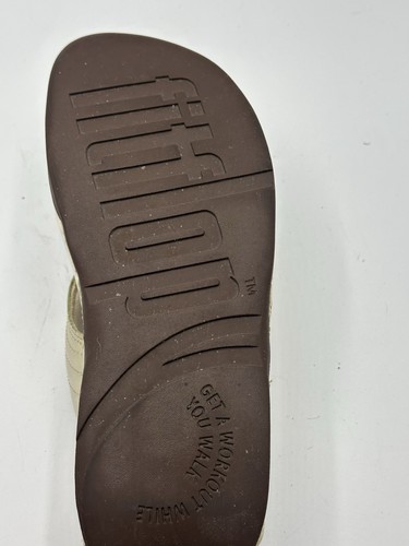 Fitflop Sandals Woman Size 9 Gold Walkstar Limited Edition Leather Toe-post - Picture 7 of 13