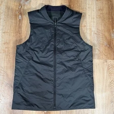 Lululemon Vest Mens Medium Black Zippered Running Puffer Reflective Ultralight