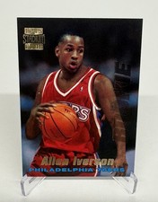 1995-96 Topps Stadium Club ALLEN IVERSON Rookie Card #R1. rookie card picture