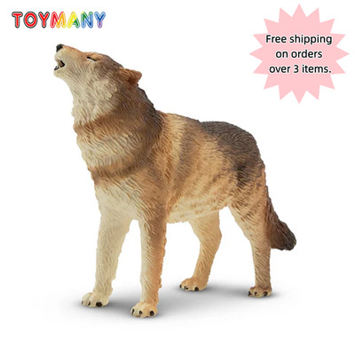 Toymany Standing Grey Wolf Figurine Toy