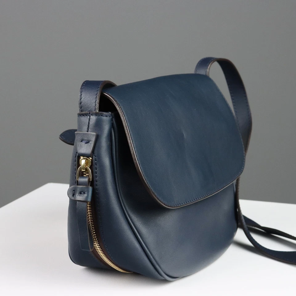 Bolso de Hombro Fratelli Rossetti Cuero Azul Segunda Mano Italia Original Foto 3 de 4