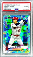Shohei Ohtani AQUA SAPPHIRE REFRACTOR /99 BOWMAN CHROME INVESTMENT ROY PSA 10