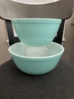 Lot Of 2 Vintage Pyrex Mixing Bowls Robins Egg Blue Sizes 402 and 403