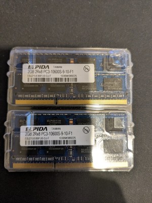 4GB (2x2GB) ELPIDA 2Rx8 RAM Memory PC3-10600S-9-10-F1 DDR3 (set Of Two)