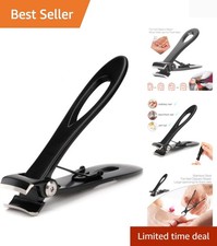 Nail Clippers 16mm Wide Large Jaw Opening for Thick Nail Stainless Steel Blac...