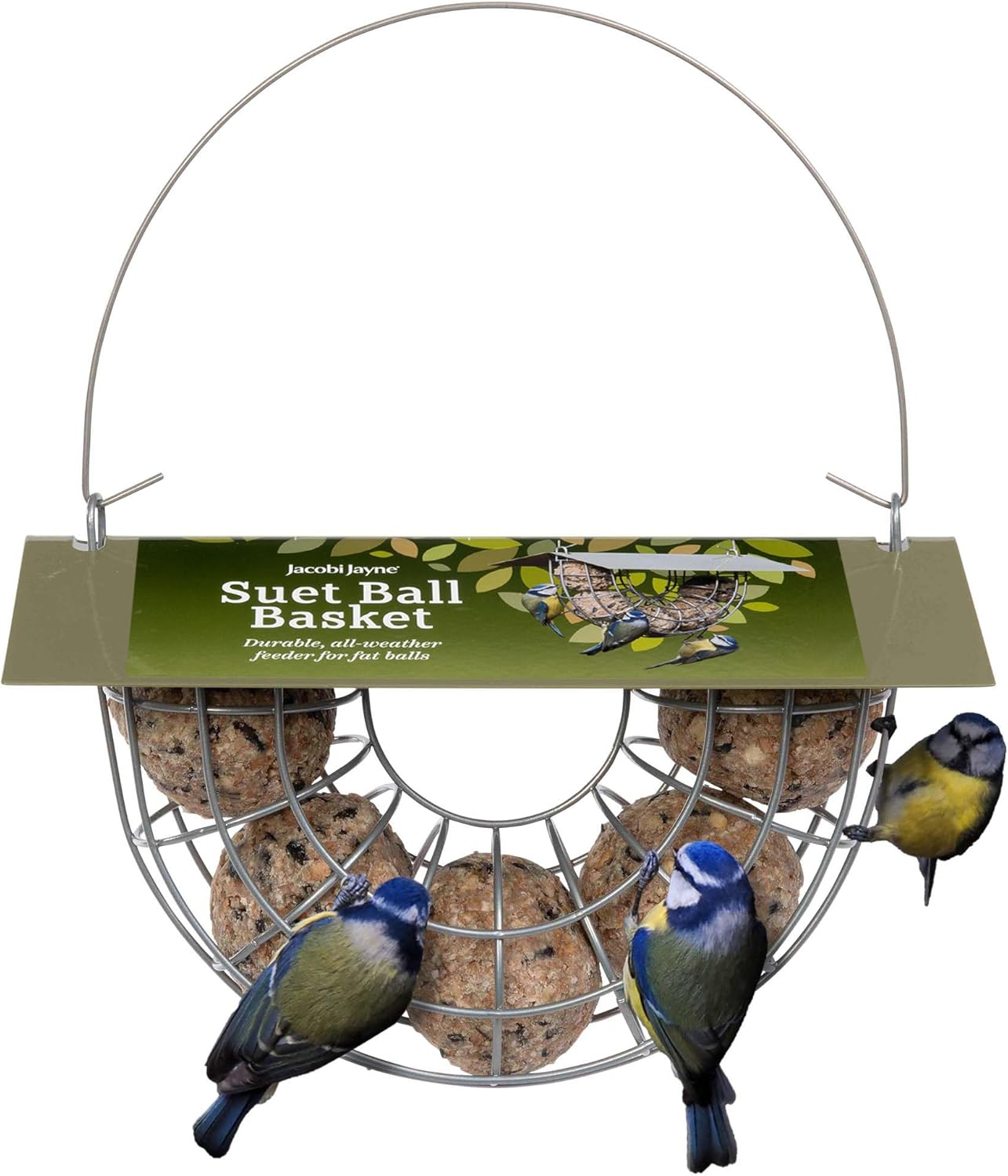 Fat Ball Feeder - ® Suet Ball Basket - Holds 5 Fat Balls for Wild Birds - Fat Ba