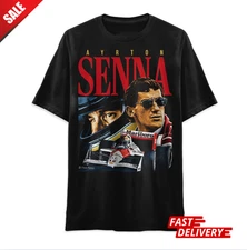 Racing Ayrton Senna Black Gift Tee Shirts For Adult S-5XL_REPRINT_ HOT ITEM_SALE